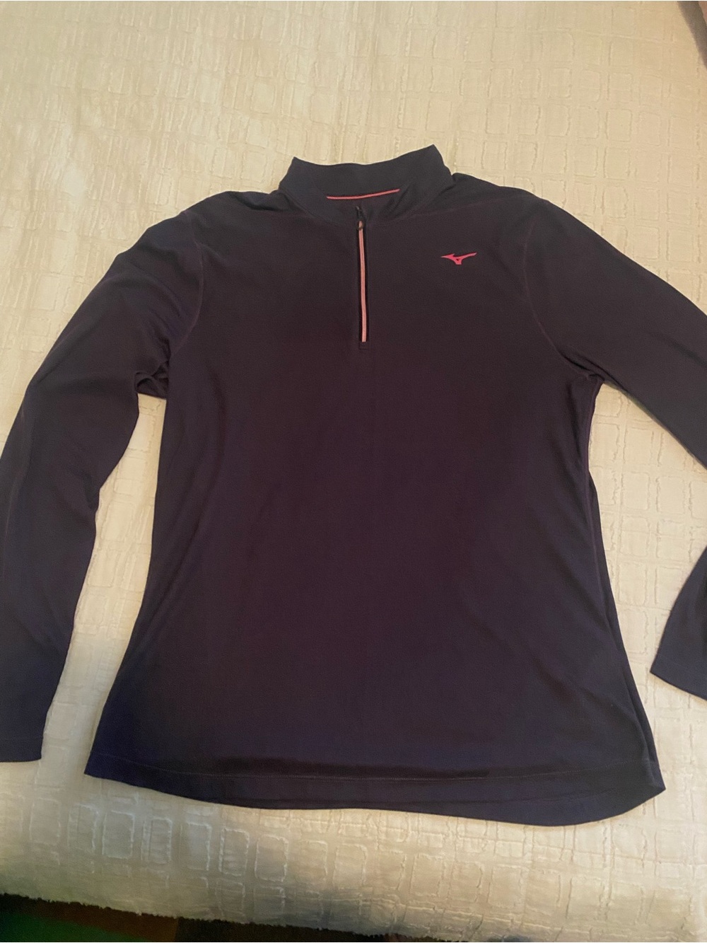 Mizuno purple Quarter-Zip Long Sleeve with Pink Details